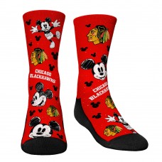 Youth Chicago Blackhawks Mickey Mouse Rock Em Socks Red Three-Pack Crew Socks Set
