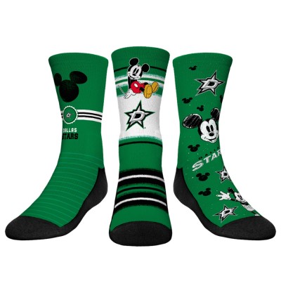 Три пары носков Mickey Mouse Dallas Stars Rock Em Youth - Kelly Green