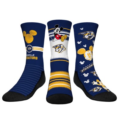 Три пары носков Mickey Mouse Nashville Predators Rock Em Youth - Navy