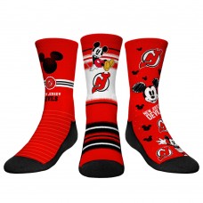 Три пары носков Mickey Mouse New Jersey Devils Rock Em Youth - Red