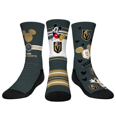 Три пары носков Mickey Mouse Vegas Golden Knights Rock Em Socks Youth - Gray