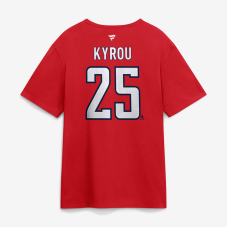 Футболка Washington Capitals Jordan Kyrou Fanatics Red Authentic Stack Name & Number