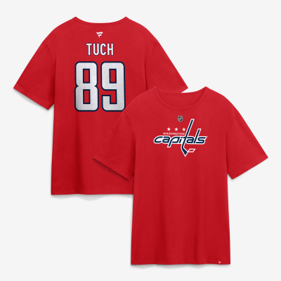 Футболка Washington Capitals Alex Tuch Fanatics Red Authentic Stack Name & Number