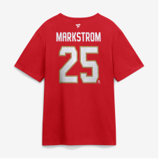 Футболка Florida Panthers Jacob Markstrom Fanatics Red Authentic Stack Name & Number