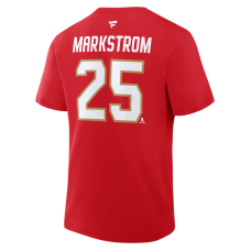 Футболка Florida Panthers Jacob Markstrom Fanatics Red Authentic Stack Name & Number