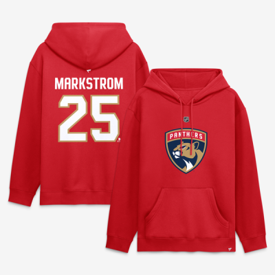 Толстовка Florida Panthers Jacob Markstrom Fanatics Red Authentic Stack Name & Number