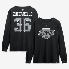 Футболка с длинным рукавом Los Angeles Kings Mats Zuccarello Fanatics Black Authentic Stack Name & Number