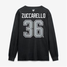 Футболка с длинным рукавом Los Angeles Kings Mats Zuccarello Fanatics Black Authentic Stack Name & Number
