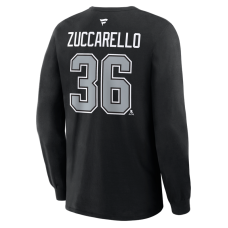 Футболка с длинным рукавом Los Angeles Kings Mats Zuccarello Fanatics Black Authentic Stack Name & Number