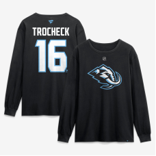 Футболка с длинным рукавом Utah Mammoth Vincent Trocheck Fanatics Black Authentic Stack Name & Number