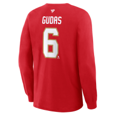 Футболка с длинным рукавом Florida Panthers Radko Gudas Fanatics Red Authentic Stack Name & Number