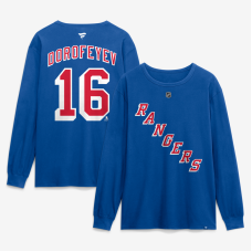 Футболка с длинным рукавом New York Rangers Pavel Dorofeyev Fanatics Blue Authentic Stack Name & Number Футболка с длинным рукавом New York Rangers Pavel Dorofeyev Fanatics Blue Authentic Stack Name & Number