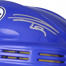 Leon Draisaitl Edmonton Oilers Autographed Fanatics Authentic Blue Mini Helmet - Signed in Silver