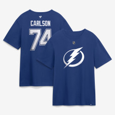Футболка Tampa Bay Lightning John Carlson Fanatics Blue Authentic Stack Name & Number Футболка Tampa Bay Lightning John Carlson Fanatics Blue Authentic Stack Name & Number