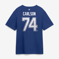 Футболка Tampa Bay Lightning John Carlson Fanatics Blue Authentic Stack Name & Number Футболка Tampa Bay Lightning John Carlson Fanatics Blue Authentic Stack Name & Number
