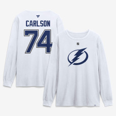 Футболка с длинным рукавом Tampa Bay Lightning John Carlson Fanatics White Authentic Stack Name & Number Футболка с длинным рукавом Tampa Bay Lightning John Carlson Fanatics White Authentic Stack Name & Number