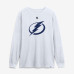 Футболка с длинным рукавом Tampa Bay Lightning John Carlson Fanatics White Authentic Stack Name & Number