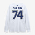Футболка с длинным рукавом Tampa Bay Lightning John Carlson Fanatics White Authentic Stack Name & Number
