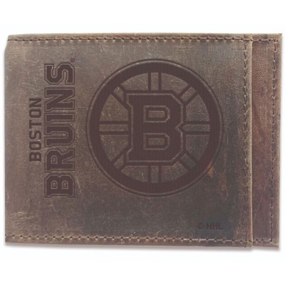 Boston Bruins Bifold Leather Wallet - Brown