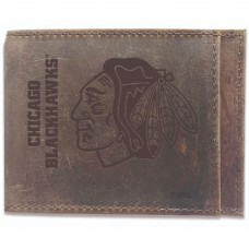 Chicago Blackhawks Bifold Leather Wallet - Brown