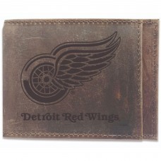 Detroit Red Wings Bifold Leather Wallet - Brown