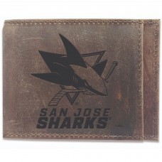 San Jose Sharks Bifold Leather Wallet - Brown