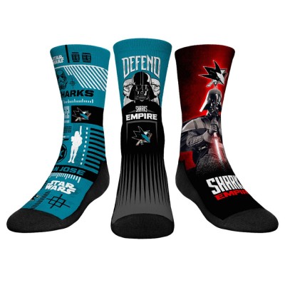Три пары носков Darth Vader & Stormtrooper San Jose Sharks Rock Em Youth Star Wars