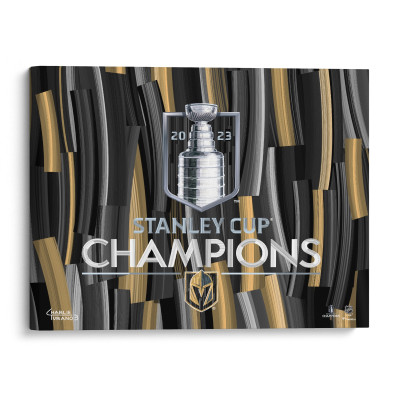 Vegas Golden Knights Fanatics Authentic Stretched 16 x 20 2023 Stanley Cup Finals Champions Canvas Giclee Print - Art by Charlie Turano III