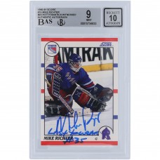 Mike Richter New York Rangers Autographed 1990-91 Score #74 Beckett Fanatics Witnessed Authenticated 9/10 Rookie Card with LAST TO WEAR #35 Inscription Mike Richter New York Rangers Autographed 1990-91 Score #74 Beckett Fanatics Witnessed Authenticated 9/10 Rookie Card with LAST TO WEAR #35 Inscription