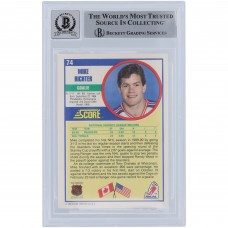 Mike Richter New York Rangers Autographed 1990-91 Score #74 Beckett Fanatics Witnessed Authenticated 9/10 Rookie Card with LAST TO WEAR #35 Inscription Mike Richter New York Rangers Autographed 1990-91 Score #74 Beckett Fanatics Witnessed Authenticated 9/10 Rookie Card with LAST TO WEAR #35 Inscription