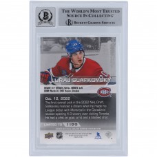 Juraj Slafkovsky Montreal Canadiens Autographed 2022-23 Upper Deck Game Dated Moments Rookie Debut #1 Beckett Fanatics Witnessed Authenticated 9/10 Rookie Card