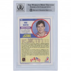 Mike Richter New York Rangers Autographed 1990-91 Score #74 Beckett Fanatics Witnessed Authenticated 10 Rookie Card with LAST TO WEAR #35 Inscription