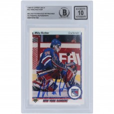 Mike Richter New York Rangers Autographed 1990-91 Upper Deck #32 Beckett Fanatics Witnessed Authenticated 10 Rookie Card Mike Richter New York Rangers Autographed 1990-91 Upper Deck #32 Beckett Fanatics Witnessed Authenticated 10 Rookie Card