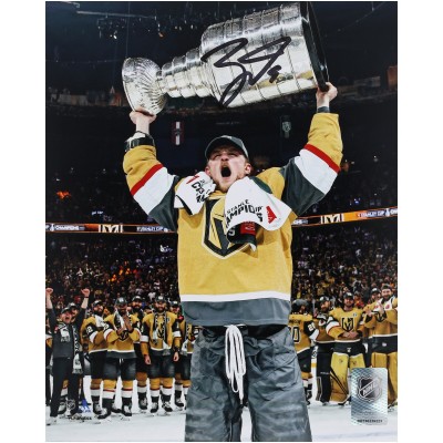 Jack Eichel Vegas Golden Knights Autographed Fanatics Authentic 2023 Stanley Cup Champions 8 x 10 Raising Cup Photograph