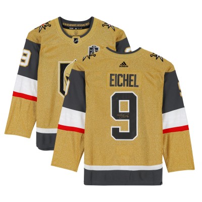 Игровая джерси Jack Eichel Vegas Golden Knights Autographed Fanatics Authentic 2023 Stanley Cup Champions Gold Adidas Authentic with Stanley Cup Patch