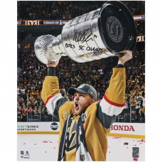 William Karlsson Vegas Golden Knights Autographed Fanatics Authentic 2023 Stanley Cup Champions 16 x 20 Raising Cup Photograph with 2023 SC Champs Inscription