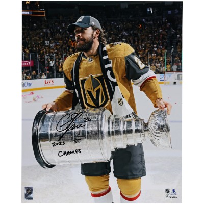 Chandler Stephenson Vegas Golden Knights Autographed Fanatics Authentic 2023 Stanley Cup Champions 16 x 20 Raising Cup Photograph with 2023 SC Champs Inscription