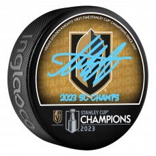 Шайба с автографом Adin Hill Vegas Golden Knights Autographed Fanatics Authentic 2023 Stanley Cup Champions with 2023 SC Champs Inscription