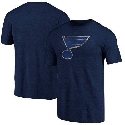 St. Louis Blues Navy Distressed Team Tri-Blend T-Shirt