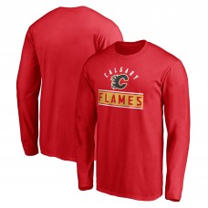 Calgary Flames Red Team Arch Knockout Long Sleeve T-Shirt