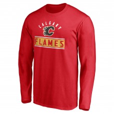 Calgary Flames Red Team Arch Knockout Long Sleeve T-Shirt