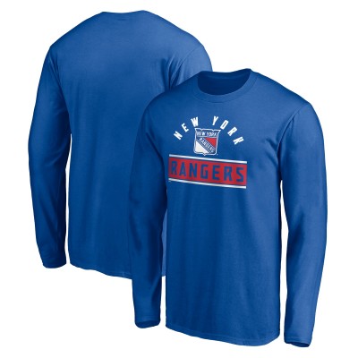 New York Rangers Blue Team Arch Knockout Long Sleeve T-Shirt