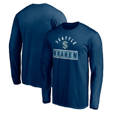 Seattle Kraken Deep Sea Blue Team Arch Knockout Long Sleeve T-Shirt Seattle Kraken Deep Sea Blue Team Arch Knockout Long Sleeve T-Shirt