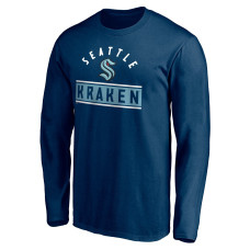 Seattle Kraken Deep Sea Blue Team Arch Knockout Long Sleeve T-Shirt Seattle Kraken Deep Sea Blue Team Arch Knockout Long Sleeve T-Shirt