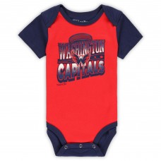 Малышам Washington Capitals Mitchell & Ness Red/Navy Big Score 3-Pack Bodysuit, Bib and Bootie Set