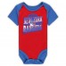 Малышам New York Rangers Mitchell & Ness Red/Blue Big Score 3-Pack Bodysuit, Bib and Bootie Set