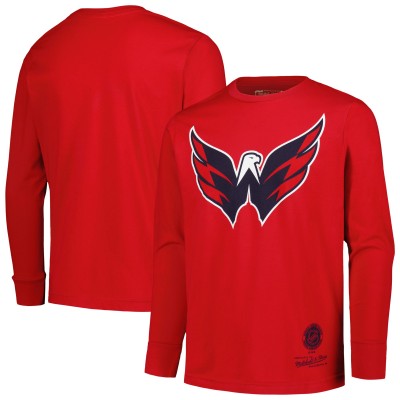 Футболка с длинным рукавом Washington Capitals Mitchell & Ness Youth Throwback Logo - Red