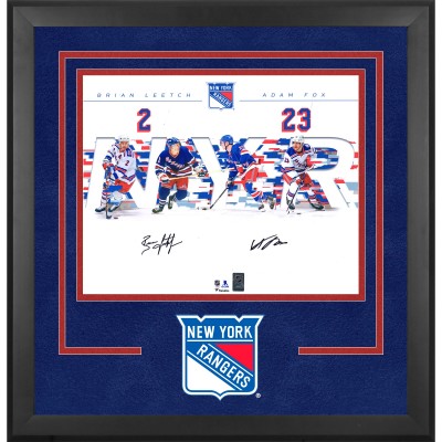 Brian Leetch & Adam Fox New York Rangers Autographed Fanatics Authentic Deluxe Framed 16 x 20 Dual Photograph