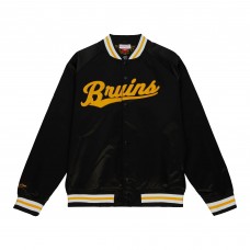 Куртка на кнопках Boston Bruins Mitchell & Ness 100th Anniversary Satin Raglan - Black