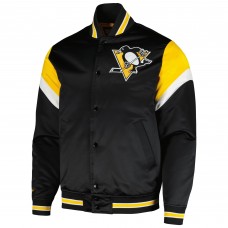 Куртка на кнопках Pittsburgh Penguins Mitchell & Ness Midweight Satin - Black